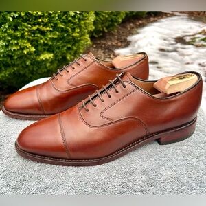 Johnston & Murphy Men's Brown Leather Cap Toe Oxfords Size 9.5 VGC